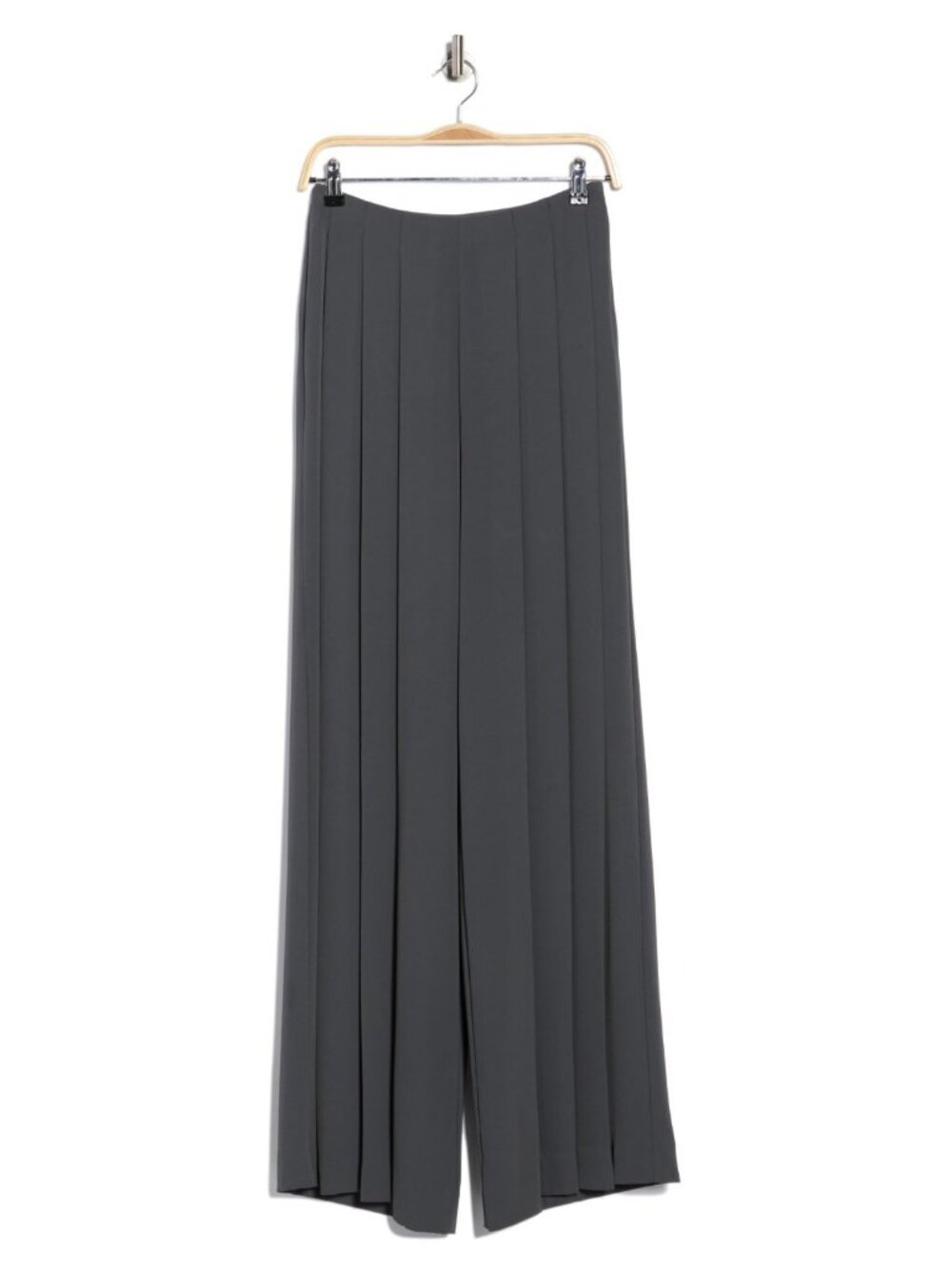 L'AGENCE Nova Women's Pleated Wide Leg High Rise Crepe Pants Dark Gray Size 14 - Picture 3 of 3